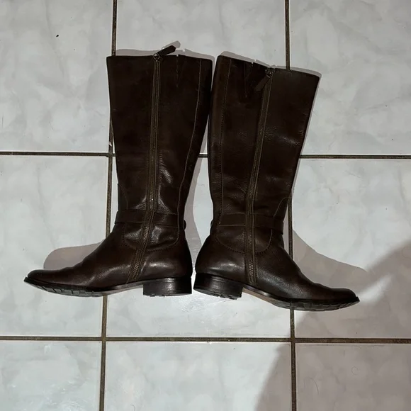 Cole Haan Women's Riding Boot Knee High Brown Leather Comfy - Picture 3 of 14